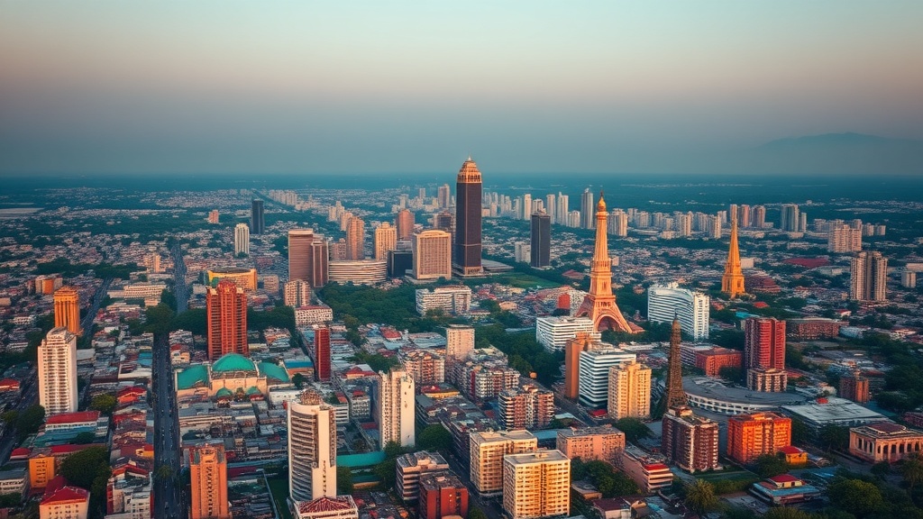 AI-illustrated cityscape of Denpasar-Bali Island